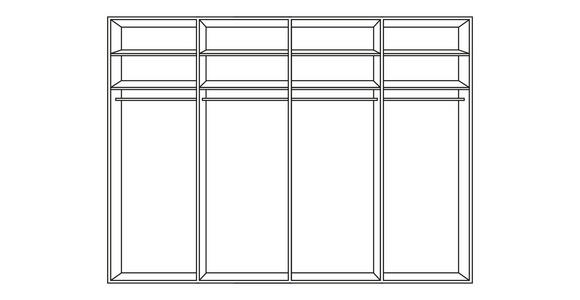 SCHWEBETÜRENSCHRANK 271/223/68 cm 4-türig Graphitfarben, Schwarz - Chromfarben/Graphitfarben, KONVENTIONELL, Glas/Holzwerkstoff (271/223/68cm) - Novel