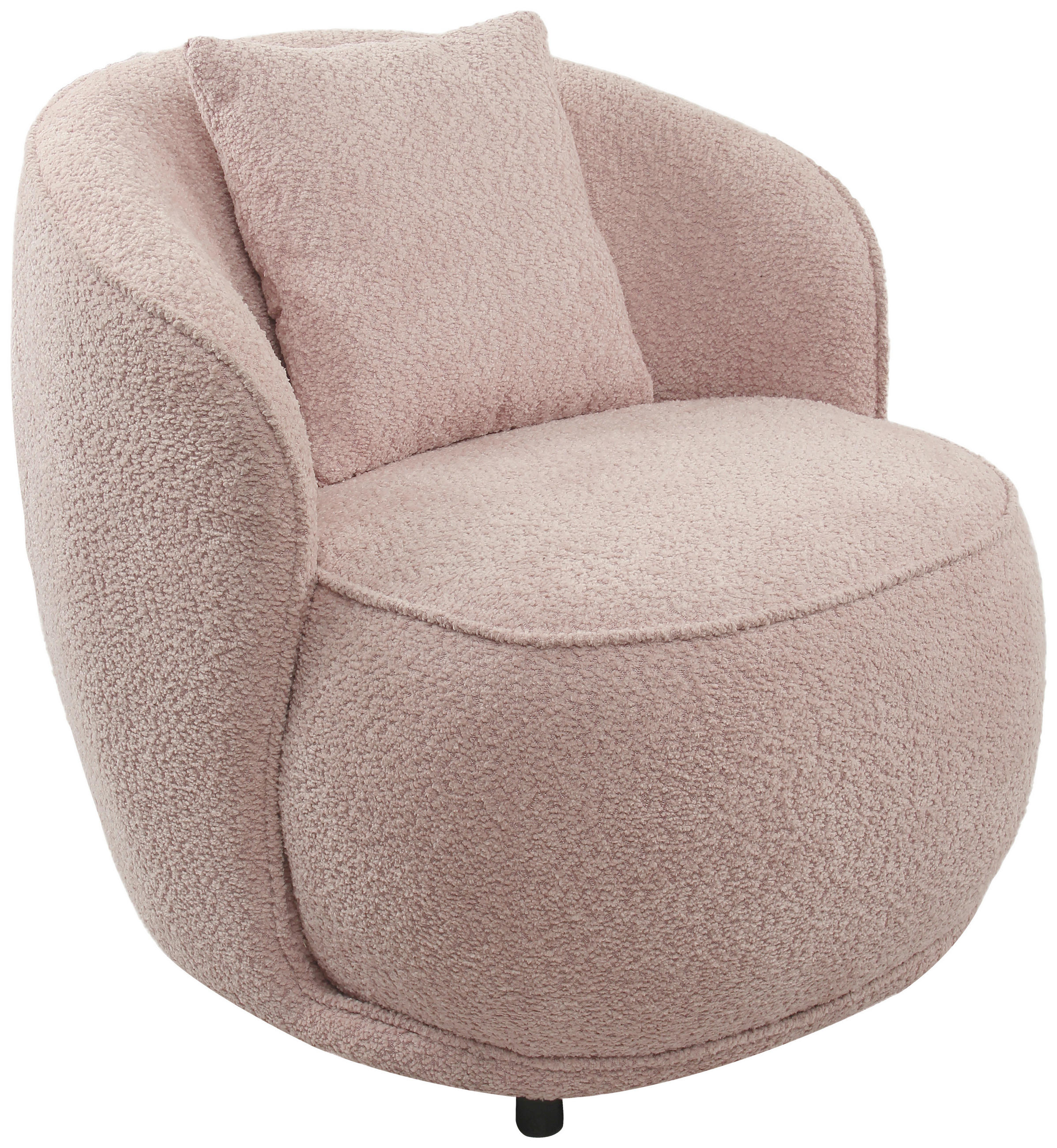 SESSEL in Bouclé Rosa  - Rosa, MODERN, Textil/Metall (76/83/74cm) - Livetastic