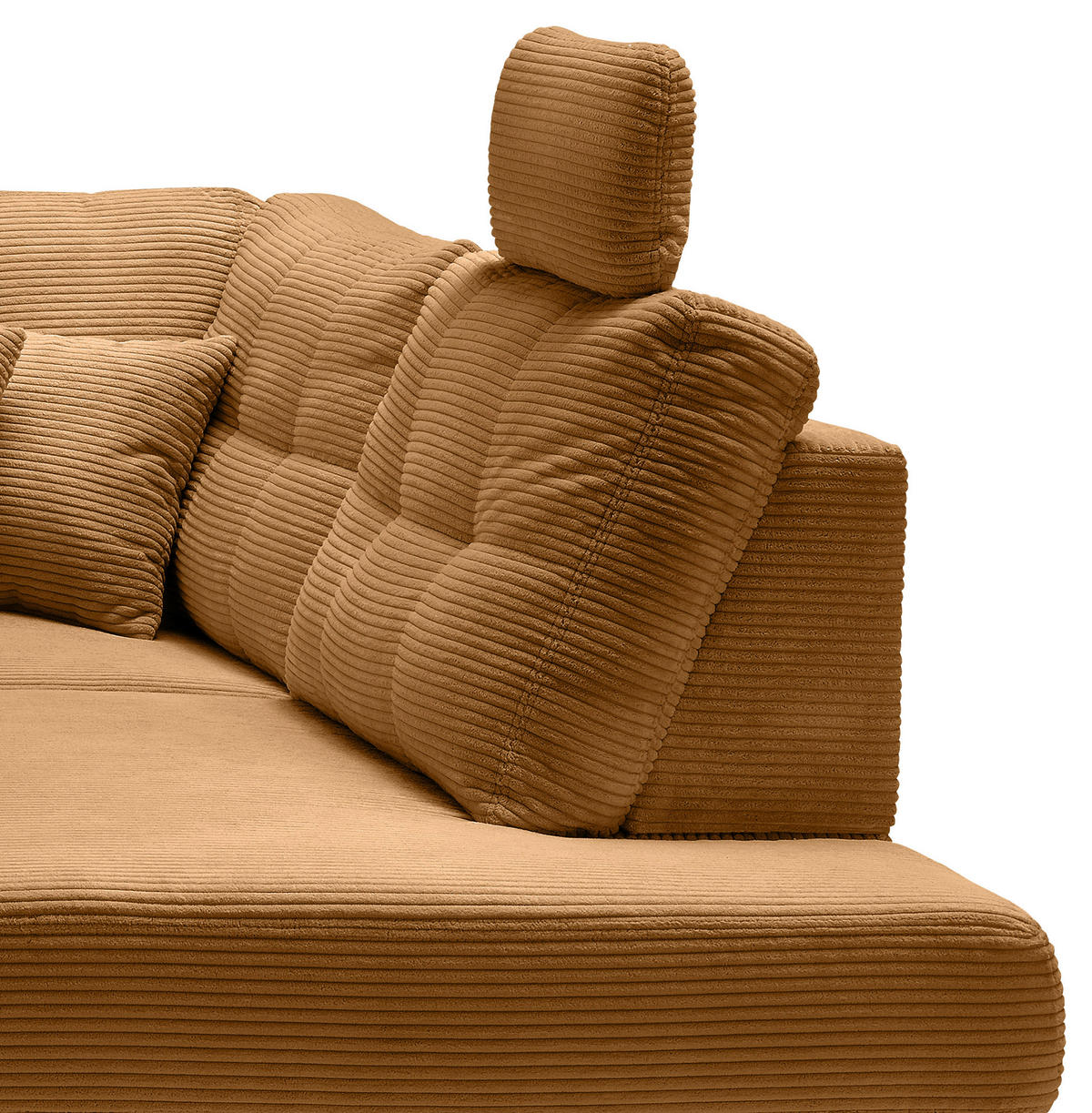 ECKSOFA in Cord Goldfarben  - Goldfarben/Naturfarben, Modern, Holz/Textil (274/206cm) - Livetastic