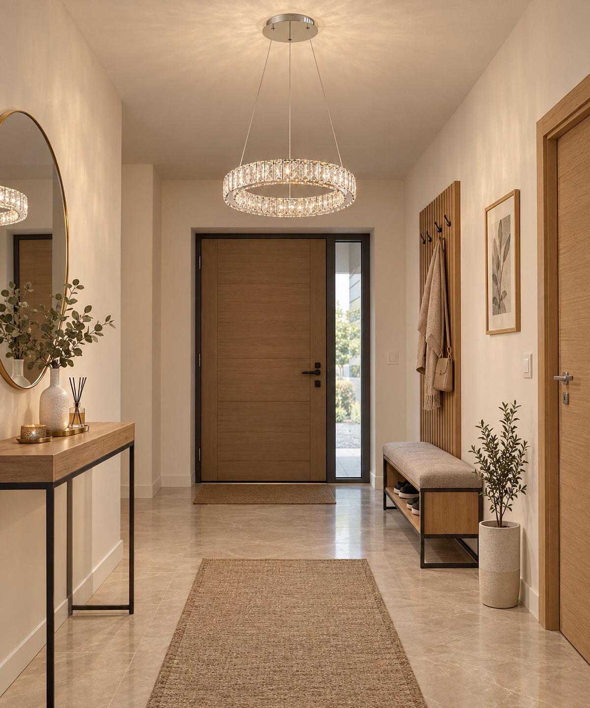 Lampă Suspendată Cu Led 50/120 cm  - culoare crom, Konventionell, sticlă/metal (50/120cm) - Glandor