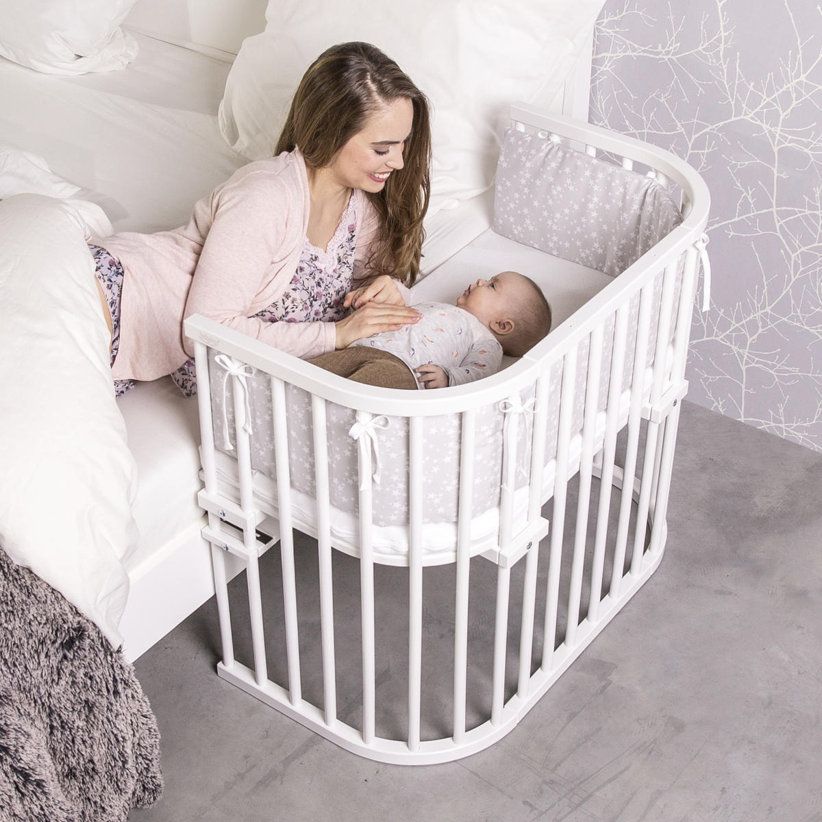 BEISTELLBETT Babybay Maxi 94/54/79 cm  - Weiß, Basics, Holz (94/54/79cm) - Babybay