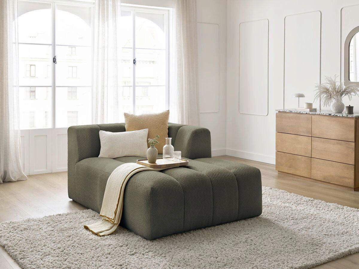 SOFAELEMENT ANNECY Bouclé Grün  - Schwarz/Grün, MODERN, Kunststoff/Textil (120/72/170cm)