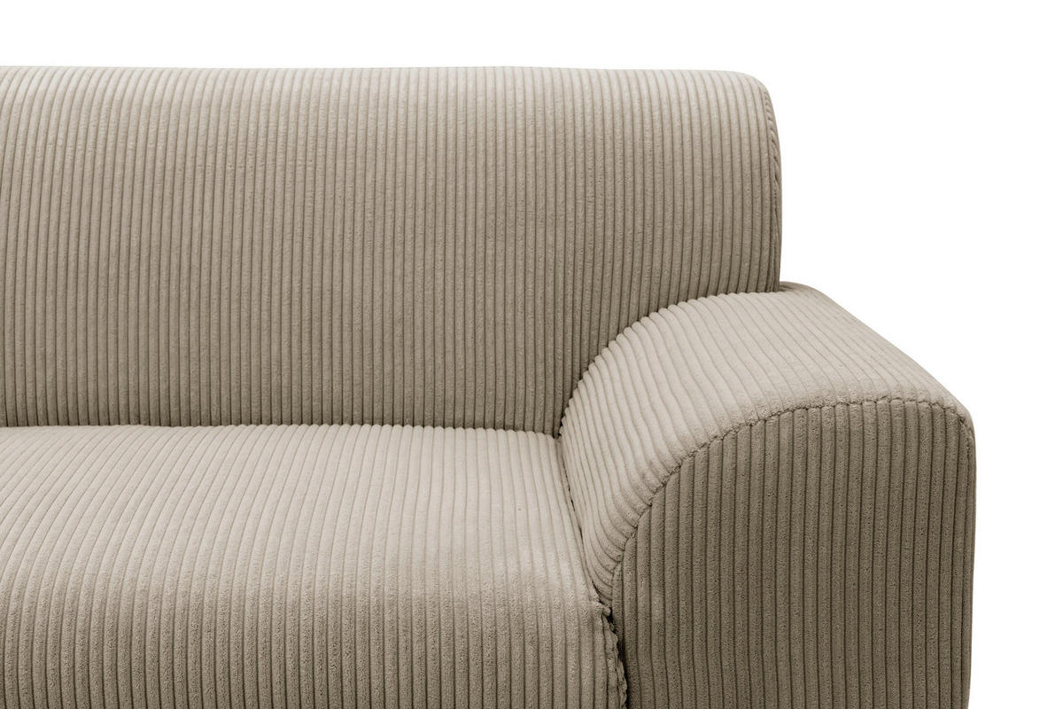 ECKSCHLAFSOFA NIKA Schlammfarben Webstoff  - Schlammfarben/Silberfarben, Basics, Holz/Textil (277/156cm) - MID.YOU