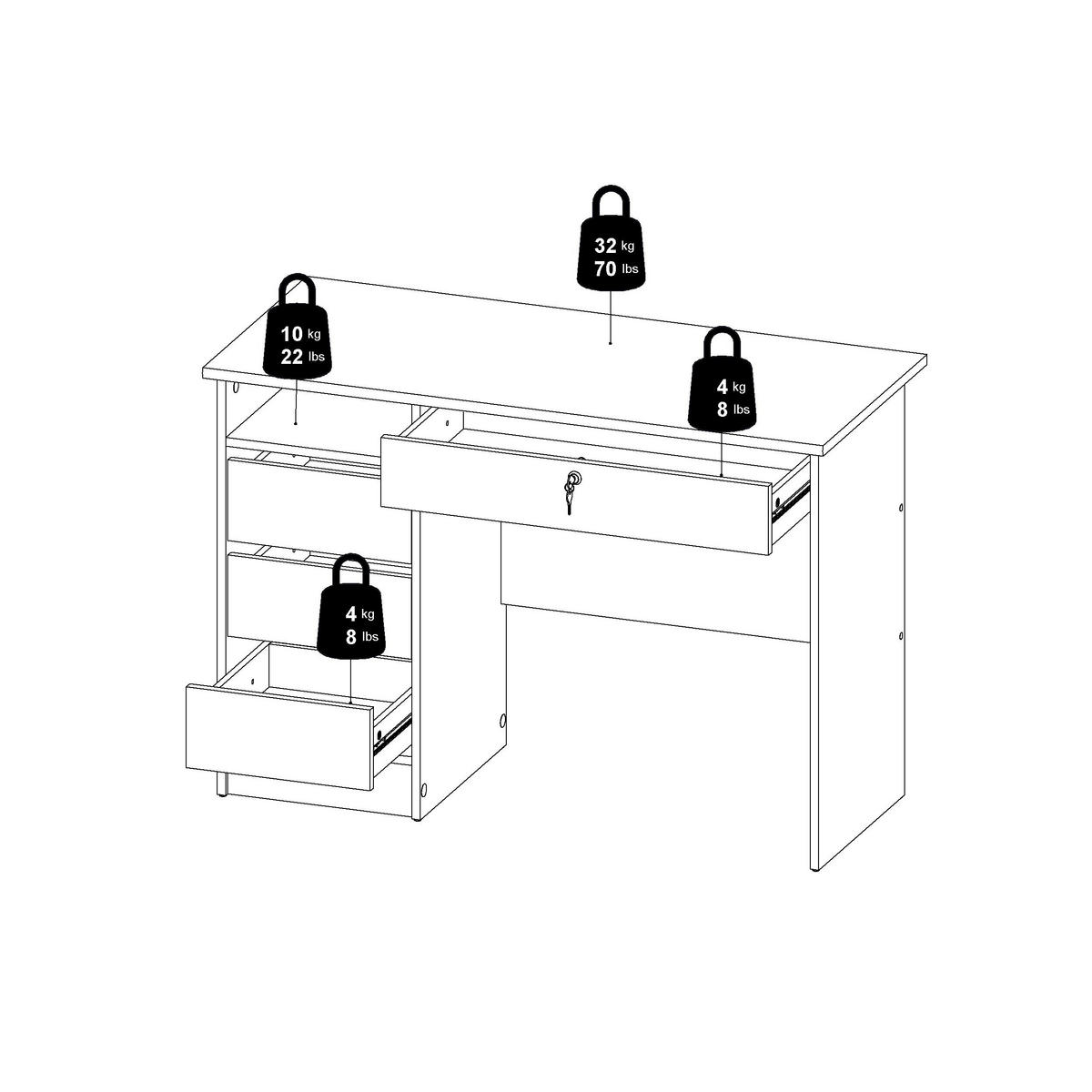 SCHREIBTISCH 109,3/48,5/75,6 cm  in Eichefarben  - Eichefarben, MODERN, Holzwerkstoff (109,3/48,5/75,6cm) - MID.YOU