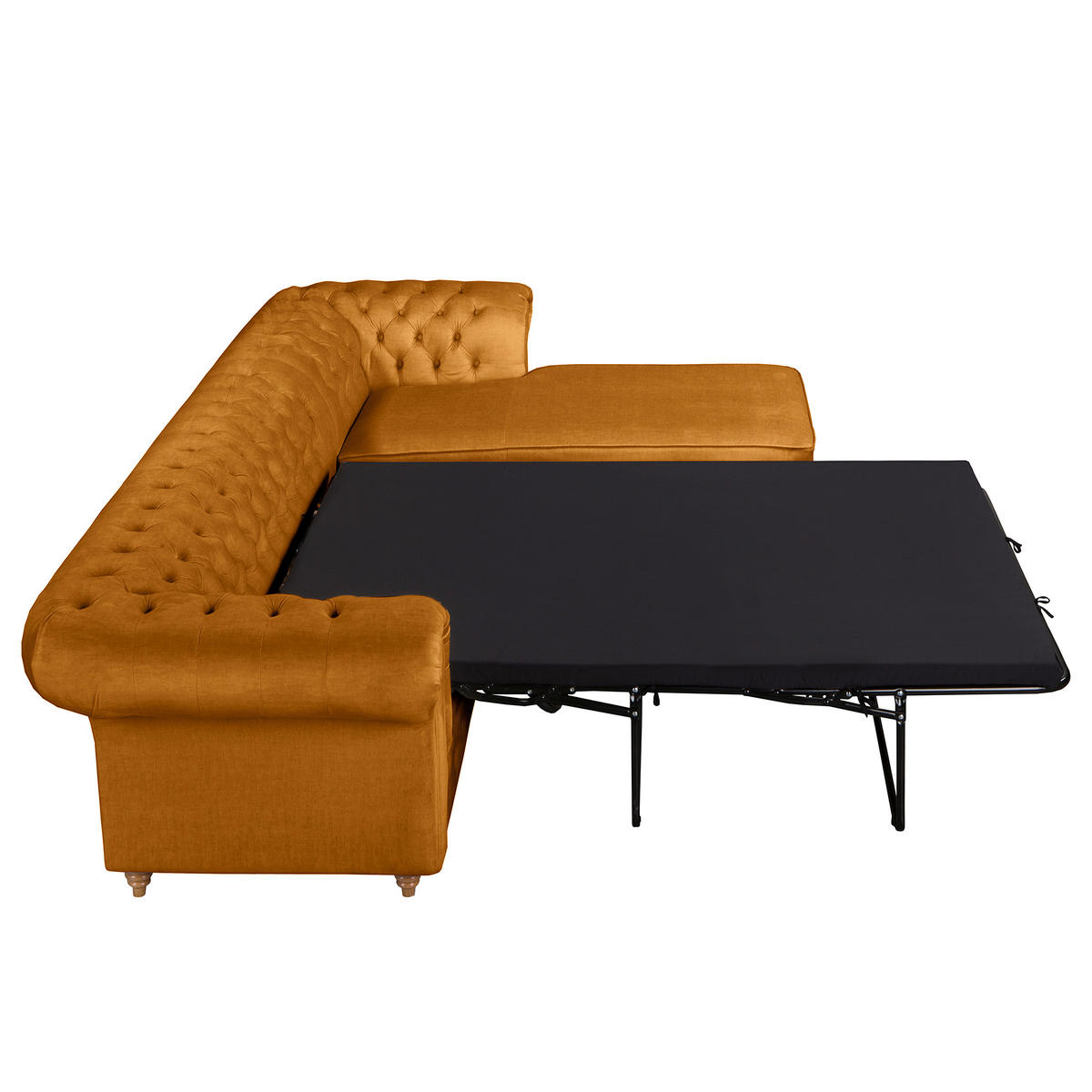 ECKSOFA Laura Bernsteinfarben Mikrofaser  - Bernsteinfarben/Creme, Design, Holz/Textil (284/182cm) - P & B