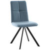 STUHL  in Eisen Lederlook, Mikrofaser Metall, Textil  - Schwarz/Hellblau, MODERN, Textil/Metall (47/92/60cm) - Cantus