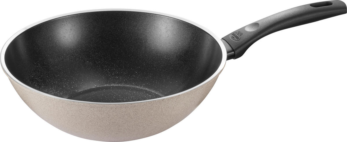 WOK LEDRO Keramikbeschichtung 28 cm  - Beige/Schwarz, Basics, Metall (28cm) - Ballarini