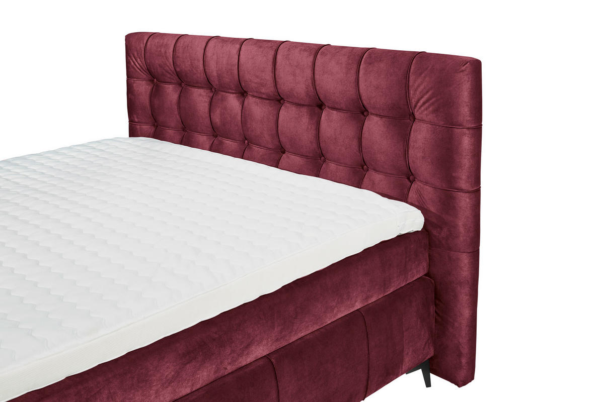 BOXSPRINGBETT 180/200 cm  in Bordeaux  - Bordeaux/Schwarz, Konventionell, Kunststoff/Textil (180/200cm) - Modante