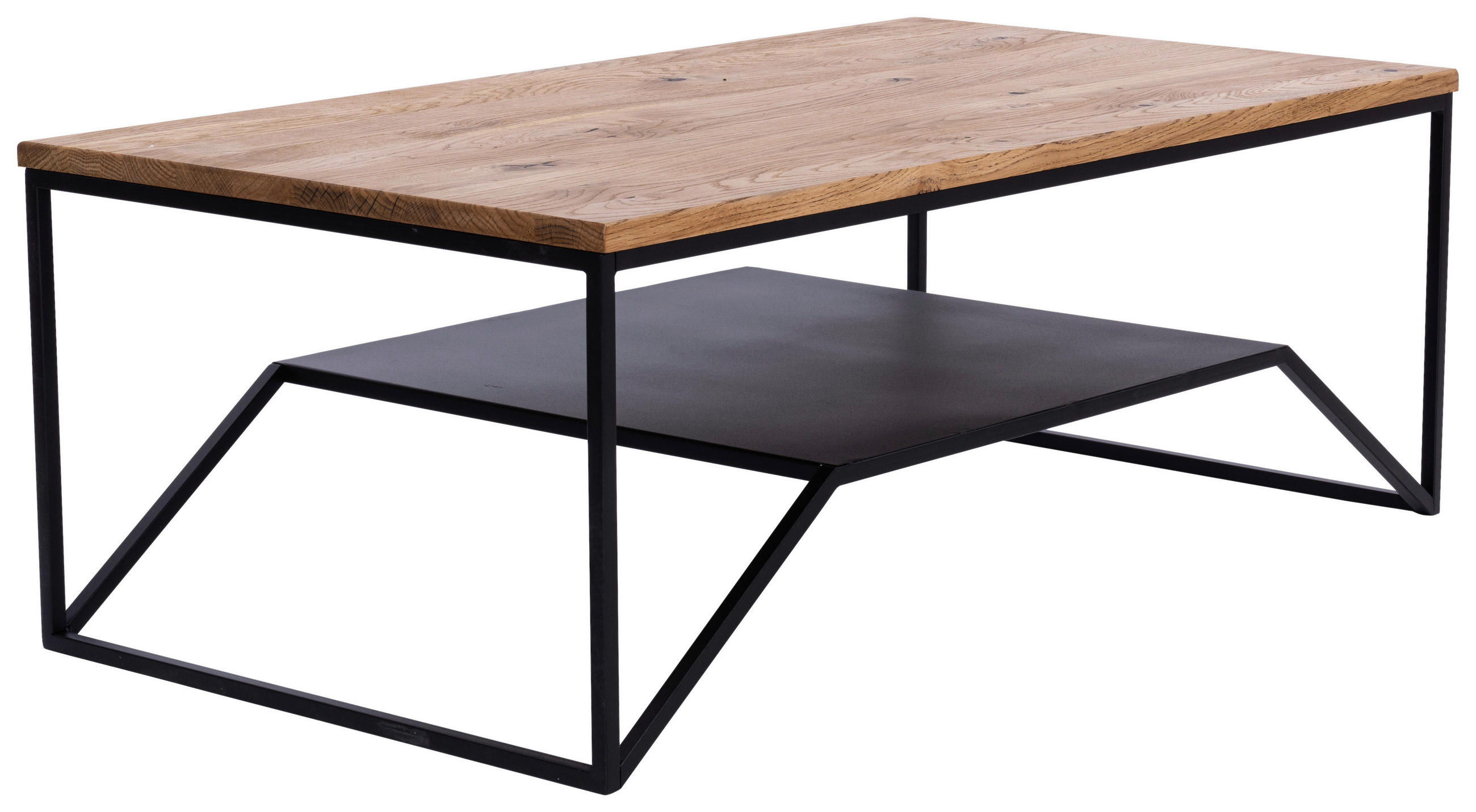 COUCHTISCH in Holz, Metall 110/60/40 cm  - Eichefarben/Schwarz, Natur, Holz/Metall (110/60/40cm) - Novel
