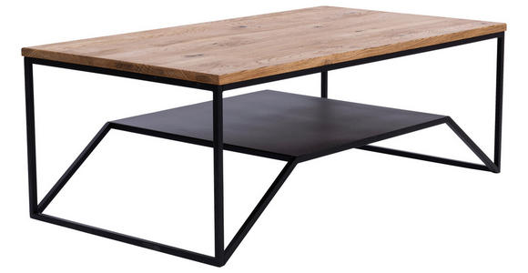 COUCHTISCH in Holz, Metall 110/60/40 cm - Eichefarben/Schwarz, Natur, Holz/Metall (110/60/40cm) - Novel