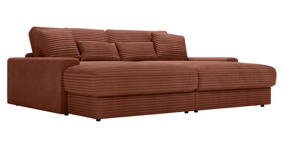 BIGSOFA in Cord Bronzefarben  - Schwarz/Bronzefarben, MODERN, Kunststoff/Textil (230/85/190cm) - Carryhome