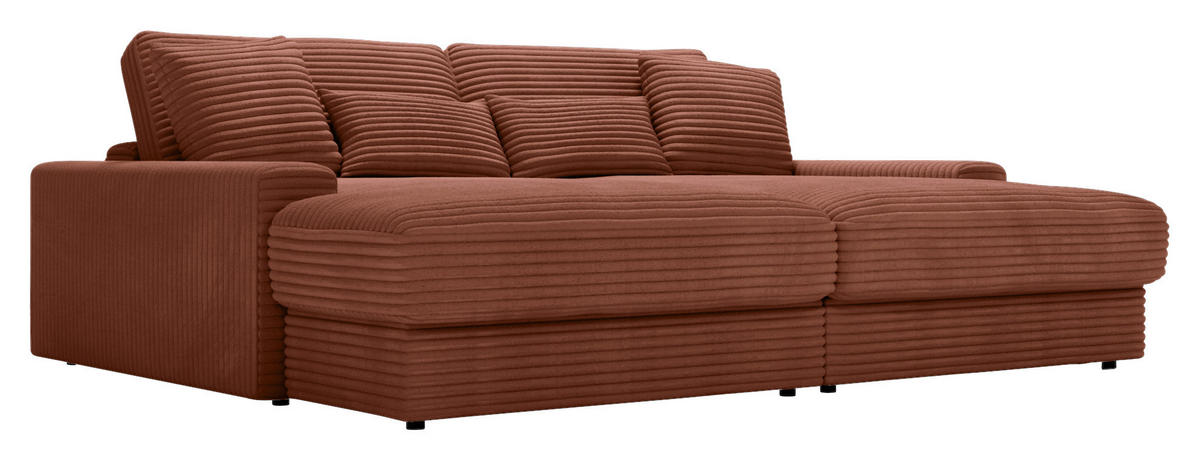 BIGSOFA in Cord Bronzefarben  - Schwarz/Bronzefarben, Modern, Kunststoff/Textil (230/85/190cm) - Carryhome
