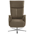 RELAXSESSEL in Leder Hellbraun  - Hellbraun/Edelstahlfarben, Design, Leder/Metall (70/124/85cm) - Cantus