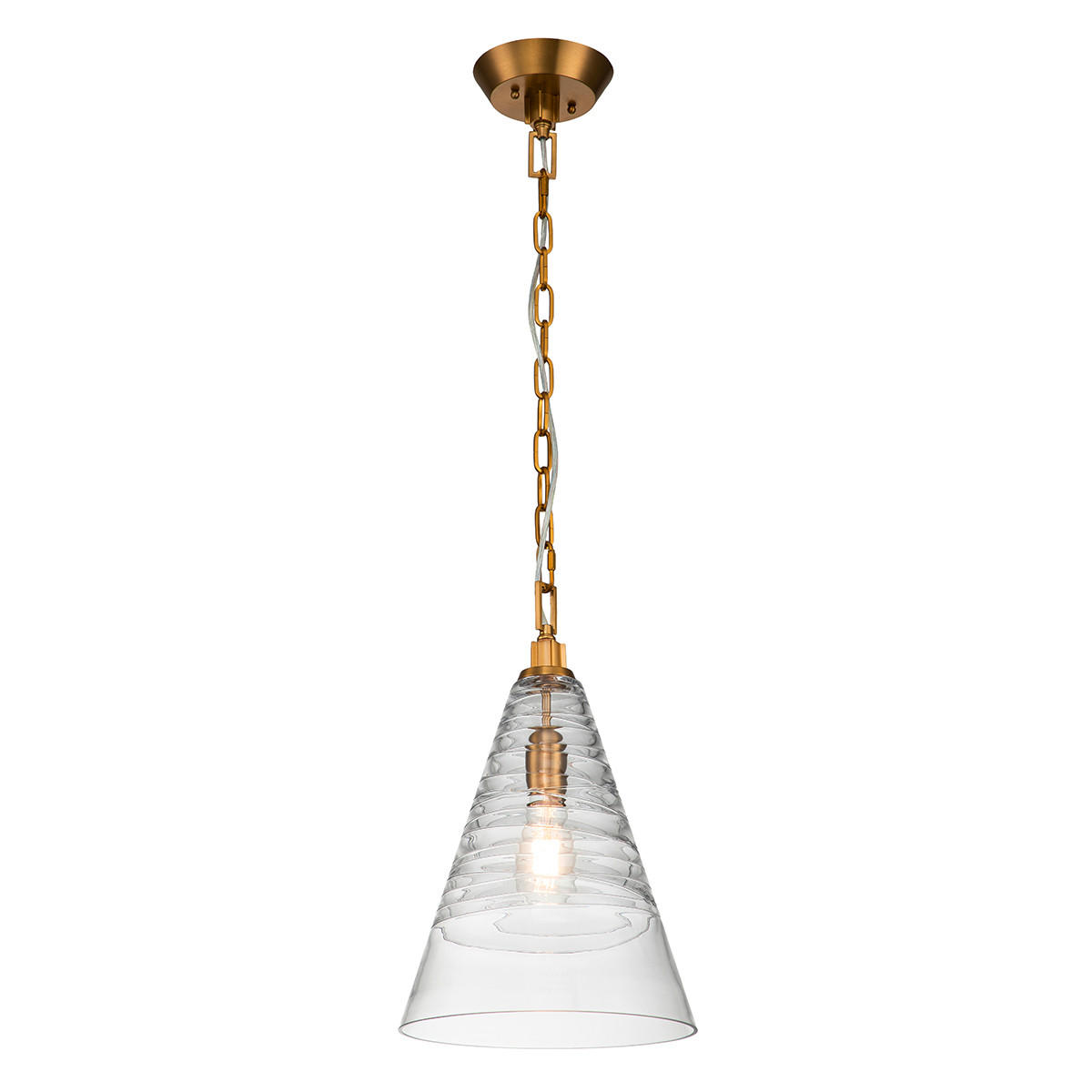 HÄNGELEUCHTE 29.5/59.4 cm    - Messingfarben, Konventionell, Glas/Metall (29.5/59.4cm) - Elstead Lighting