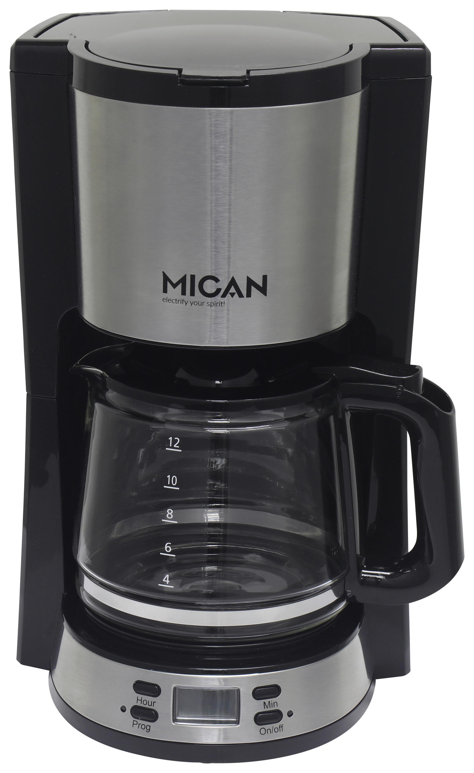 Mican Filterkaffeemaschine Klar, Schwarz, Edelstahl 23x37x24 cm