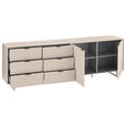 TV-ELEMENT Schwarz, Kaschmir  220/70/38 cm  - Kaschmir/Schwarz, MODERN, Holzwerkstoff/Metall (220/70/38cm) - Carryhome