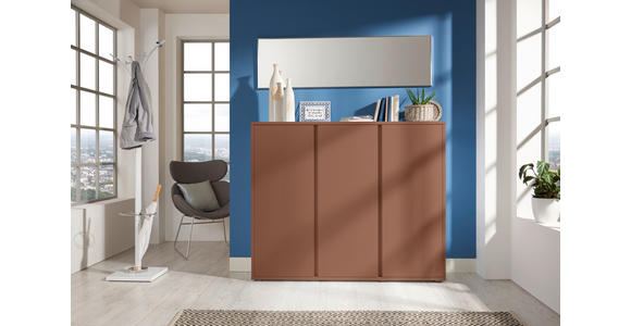 SCHUHSCHRANK in 145/120/34 cm - Anthrazit/Terracotta, Design, Holzwerkstoff/Kunststoff (145/120/34cm) - Xora
