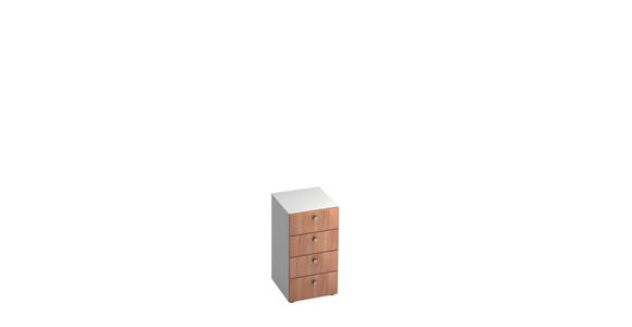 ANSTELLCONTAINER 40/74,8/42 cm  - Nussbaumfarben/Alufarben, KONVENTIONELL, Holzwerkstoff/Metall (40/74,8/42cm) - Venda