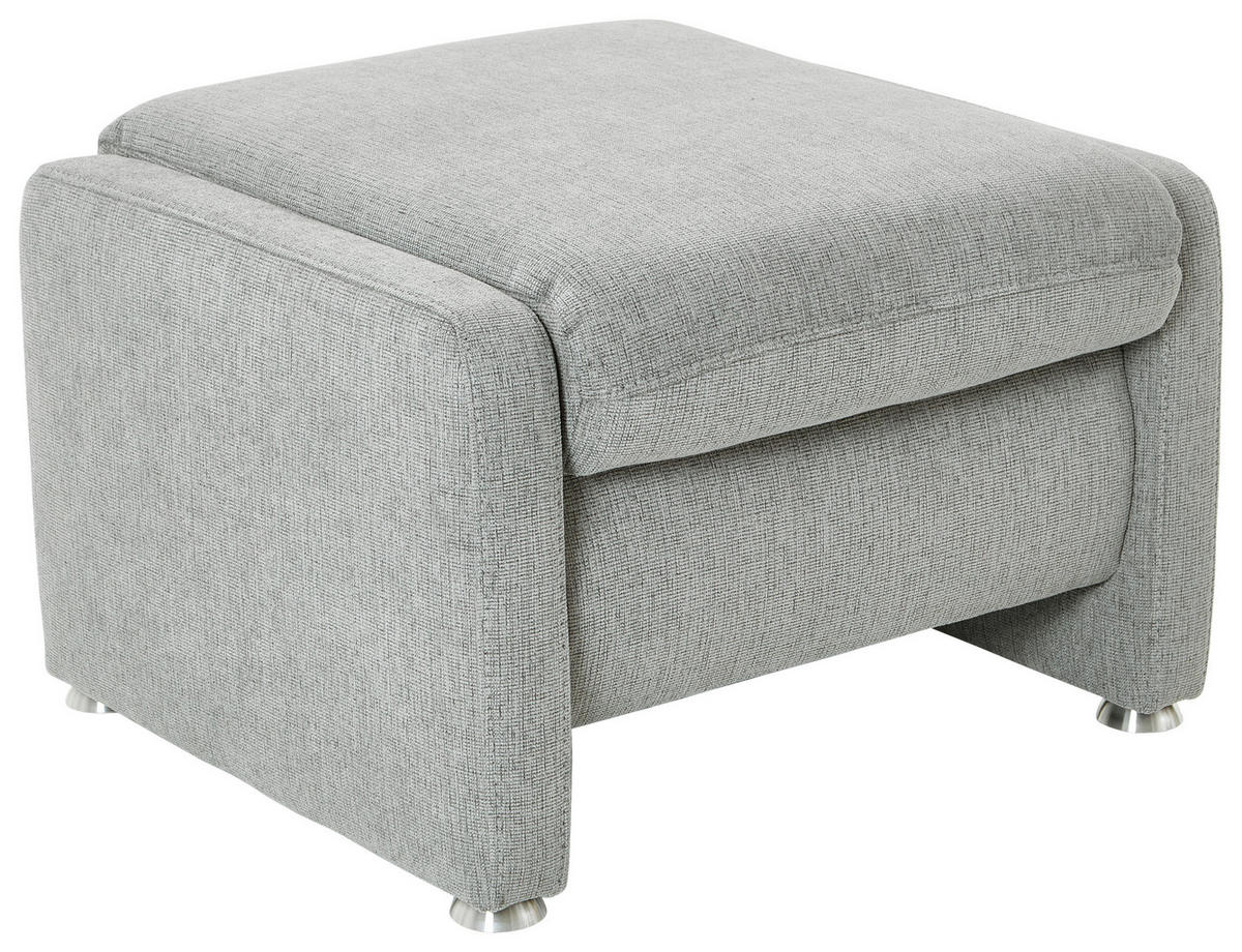 HOCKER Flachgewebe Hellgrau  - Hellgrau/Alufarben, KONVENTIONELL, Textil/Metall (67/44/58cm) - Beldomo Comfort