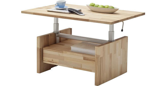 COUCHTISCH Buche vollmassiv 110/70/51-70 cm rechteckig Buchefarben  - Buchefarben, Basics, Holz (110/70/51-70cm) - Linea Natura