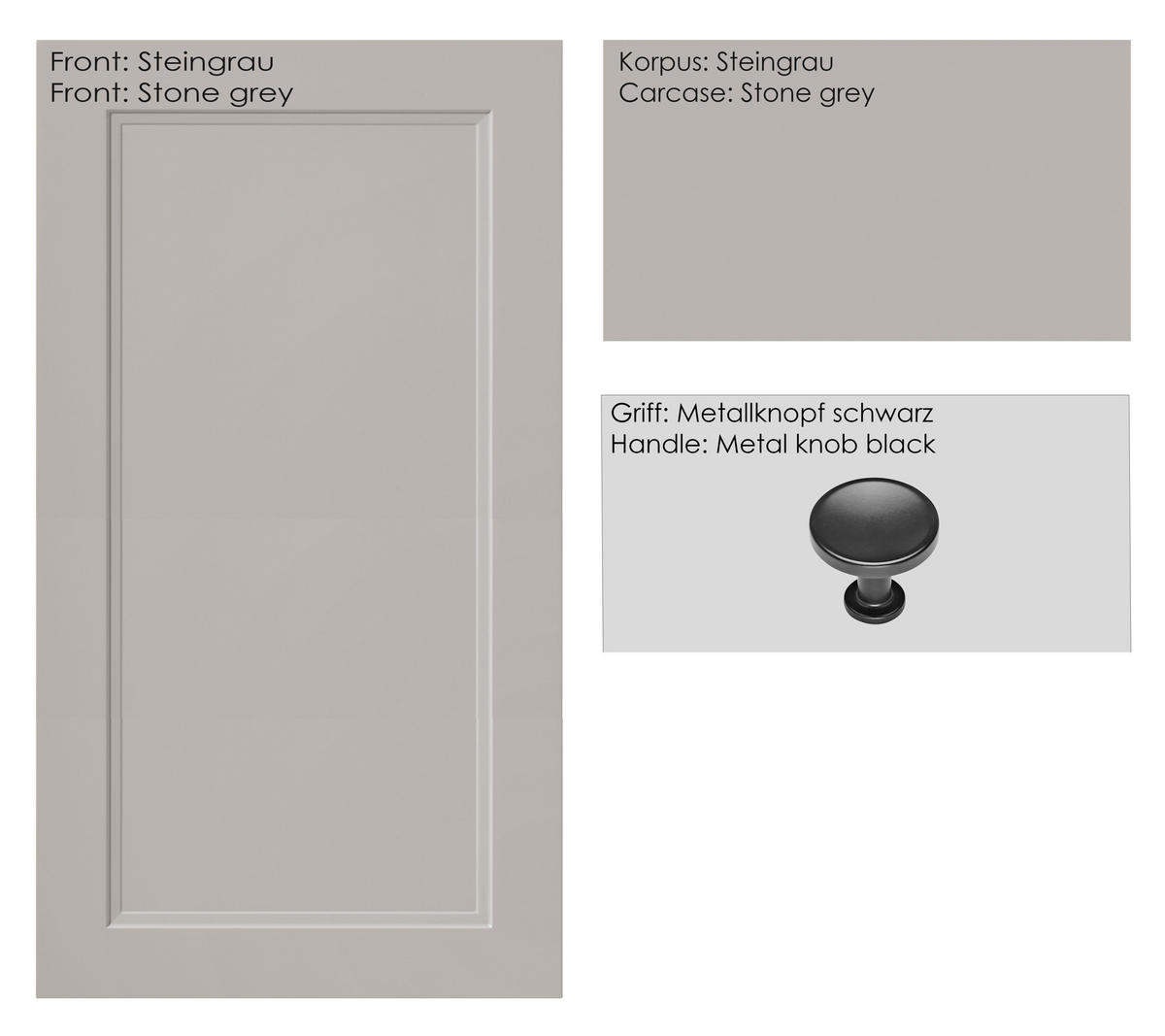 SCHUBKASTENUNTERSCHRANK 60/87/56 cm  in Grau  - Schwarz/Grau, MODERN, Holzwerkstoff/Metall (60/87/56cm) - Nobilia