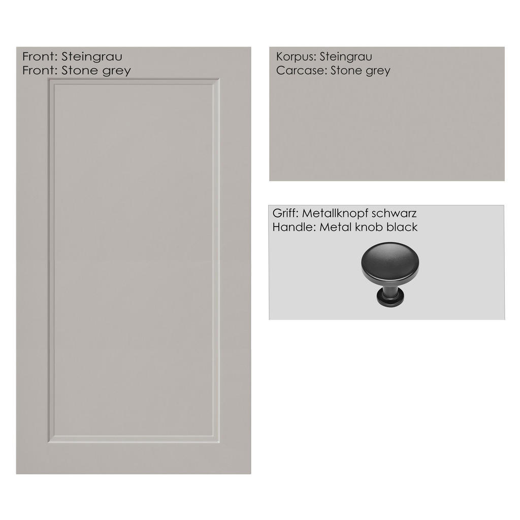 Thumbnail - Nobilia Kochfeldumbauschrank Cascada, Grau, Metall, 3 Schubladen, einzeln stellbar, 60x87x56 cm, Blauer Engel, Pefc, Gol...