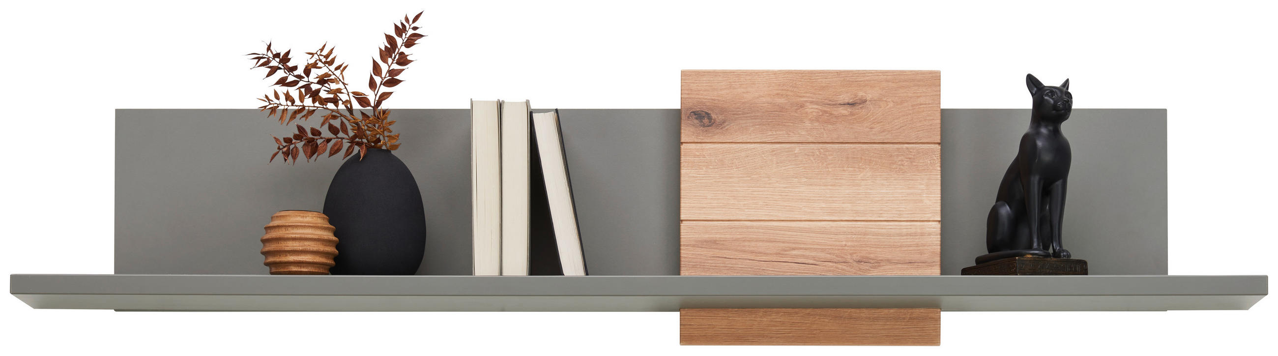 WANDBOARD Grau, Eichefarben  - Eichefarben/Grau, Design, Holzwerkstoff (143/20/25cm) - Stylife