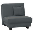SCHLAFSESSEL Chenille Grau Fußauswahl, Stoffauswahl, Liegefunktion Zierkissen  - Schwarz/Grau, Design, Textil/Metall (85/85/100cm) - Carryhome
