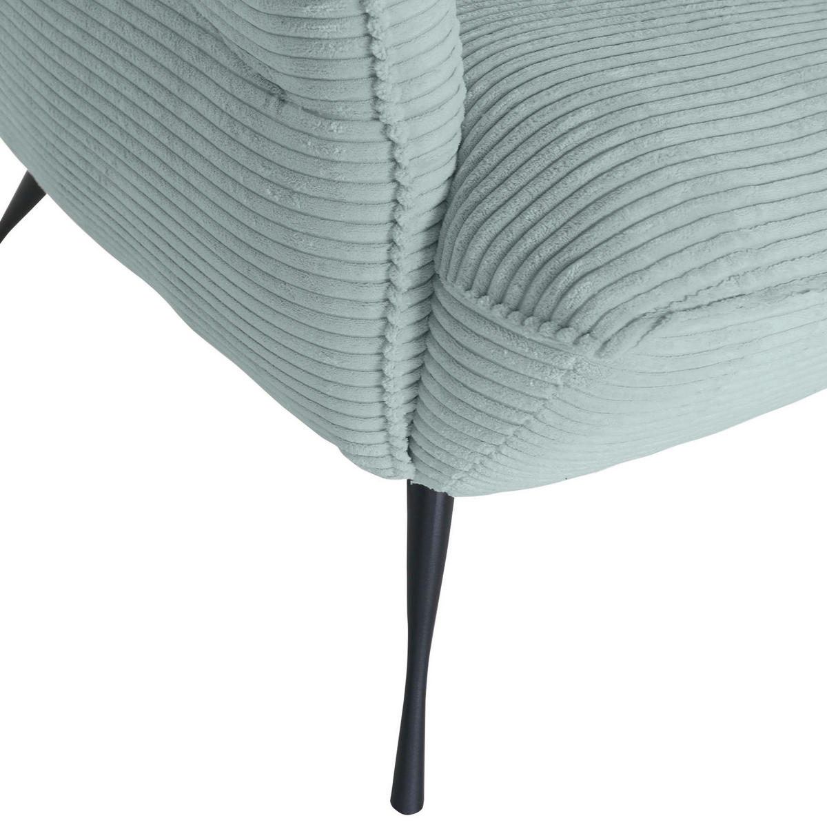 ÖRONLAPPSFÅTÖLJ i manchester mintgrön  - mintgrön/svart, Klassisk, metall/textil (83/110/92cm) - MID.YOU