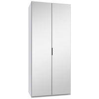 GARDEROB MED VIKDÖRRAR 100/236/58 cm 1-dörrar - vit/svart, Design, metall/trämaterial (100/236/58cm) - Boxxx