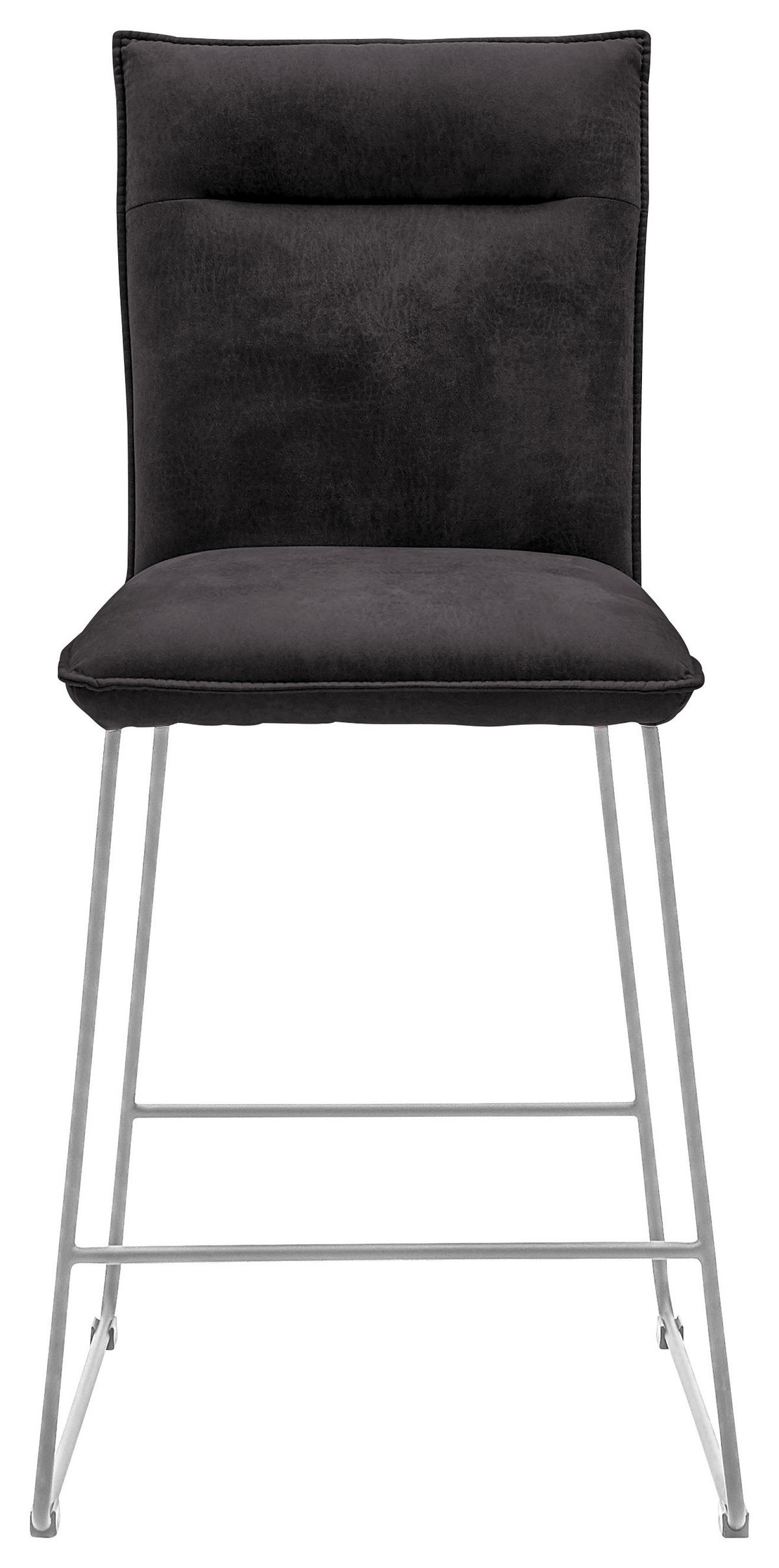 TRESENSTUHL Mikrofaser Anthrazit, Edelstahlfarben Edelstahl  - Edelstahlfarben/Anthrazit, Design, Textil/Metall (56/98/62cm) - Valnatura