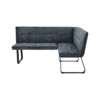 ECKBANK 168/128 cm  in Dunkelgrau  - Dunkelgrau/Schwarz, MODERN, Textil/Metall (168/128cm) - MID.YOU