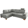 ECKSCHLAFSOFA in Chenille Grau  - Wildeiche/Grau, Modern, Holz/Textil (206/261cm) - Livetastic