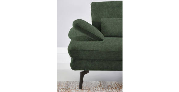 ECKSOFA in Velours Olivgrün 310/180 cm - Schwarz/Olivgrün, Design, Textil/Metall (310/180cm) - Dieter Knoll