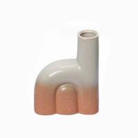VASE 15.5 cm  - Weiss/Terracotta, Design, Keramik (12,4/15,5/5,2cm) - Ambia Home