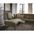 WOHNLANDSCHAFT in Webstoff Hellbraun  - Hellbraun/Schwarz, Design, Textil/Metall (208/354/157cm) - Dieter Knoll