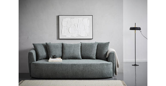 SCHLAFSOFA Chenille Dunkelgrün - Dunkelgrün/Schwarz, KONVENTIONELL, Kunststoff/Textil (238/74/107cm) - Carryhome