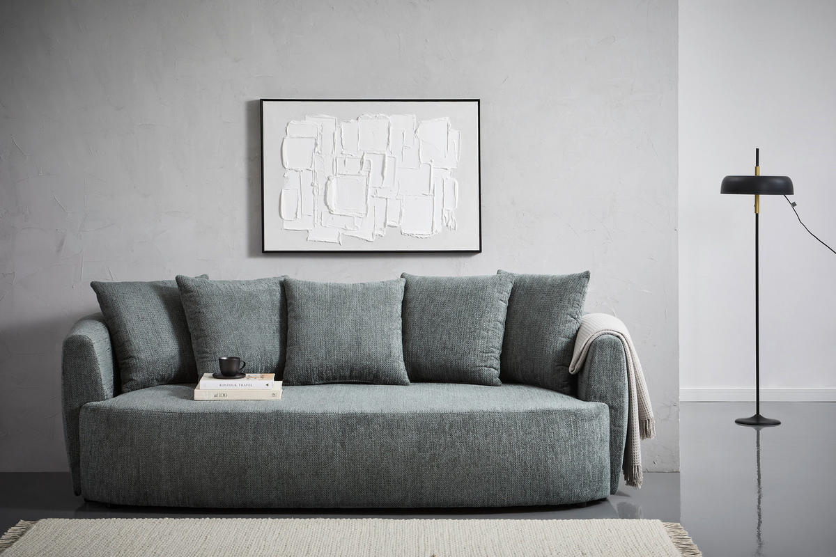 SCHLAFSOFA Chenille Dunkelgrün  - Dunkelgrün/Schwarz, KONVENTIONELL, Kunststoff/Textil (238/74/107cm) - Carryhome