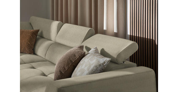 ECKSOFA in Chenille Beige 205/284 cm - Beige/Schwarz, Design, Kunststoff/Textil (205/284cm) - Xora
