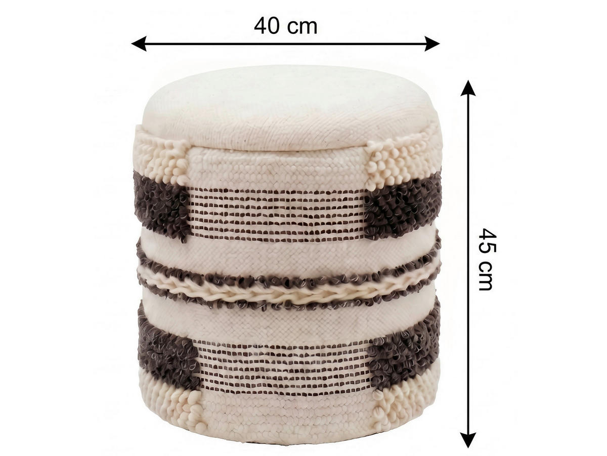 HOCKER Textil Beige  - Beige, Design, Textil (40/45/40cm) - Livetastic