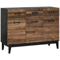 KOMODA, naravne barve, črna  - črna/naravne barve, Konvencionalno, kovina/leseni material (120/90.5/41cm) - Livetastic
