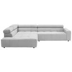 ECKSOFA in Feincord Silberfarben  - Silberfarben/Schwarz, KONVENTIONELL, Kunststoff/Textil (219/311cm) - Hom`in