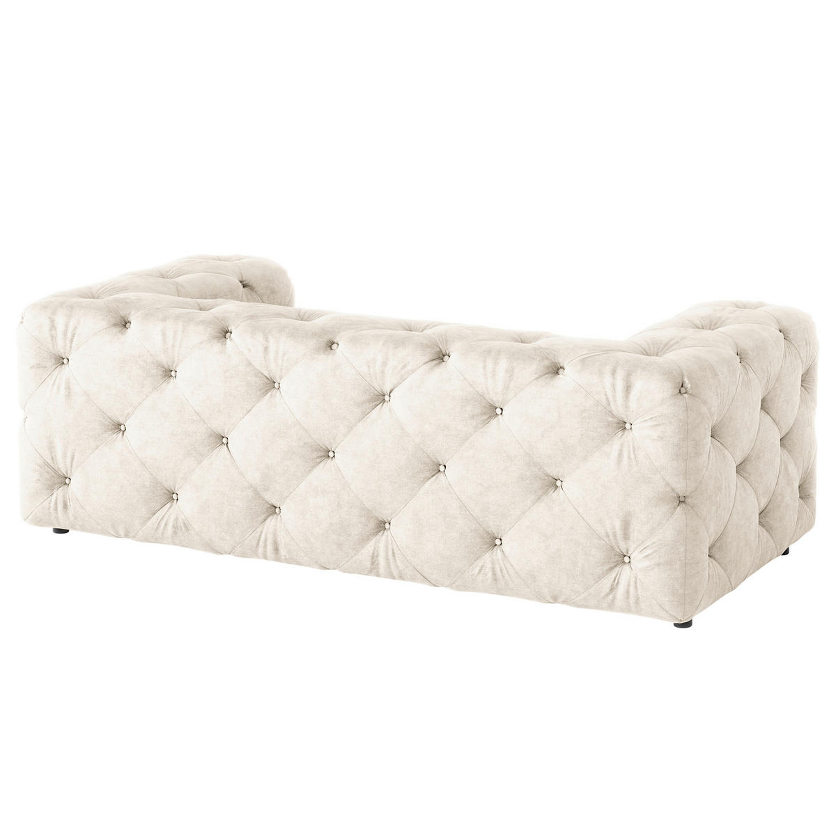 2-SITZER-SOFA Fresco Mikrofaser Creme  - Creme/Schwarz, Design, Kunststoff/Textil (193/71/100cm) - P & B