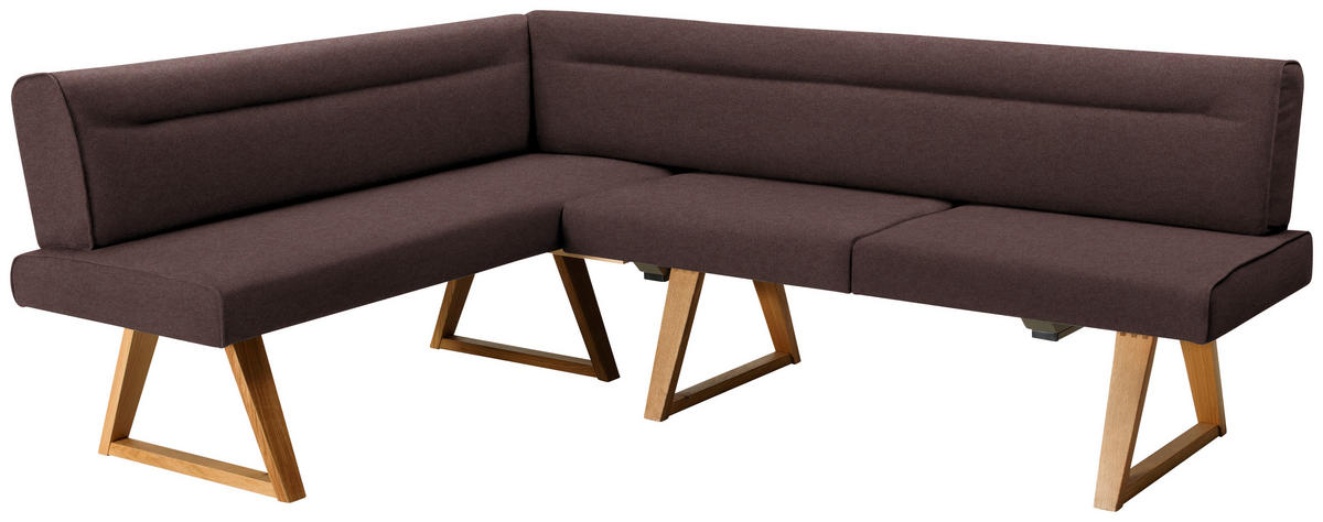 ECKBANK in Holz, Textil Eichefarben, Dunkelbraun  - Eichefarben/Dunkelbraun, Konventionell, Holz/Textil (170/230cm) - Moderano