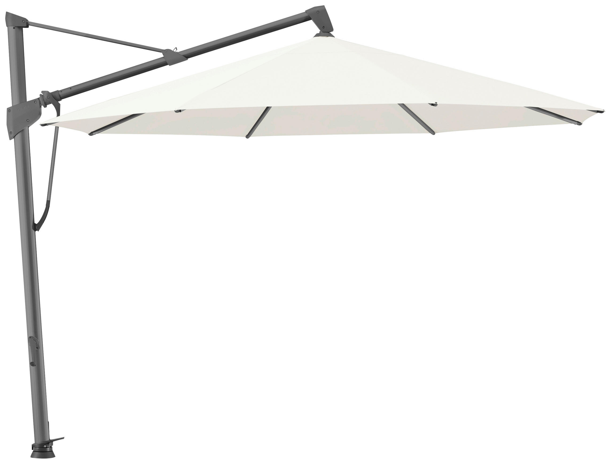 AMPELSCHIRM 350x350 cm Weiß  - Anthrazit/Weiß, KONVENTIONELL, Textil/Metall (350/350cm) - Glatz