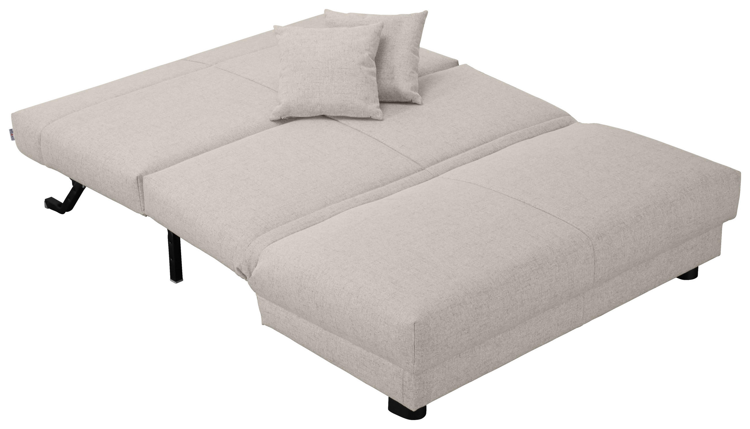 SCHLAFSOFA Chenille Greige  - Greige/Schwarz, Design, Textil/Metall (145/85/100cm) - Carryhome