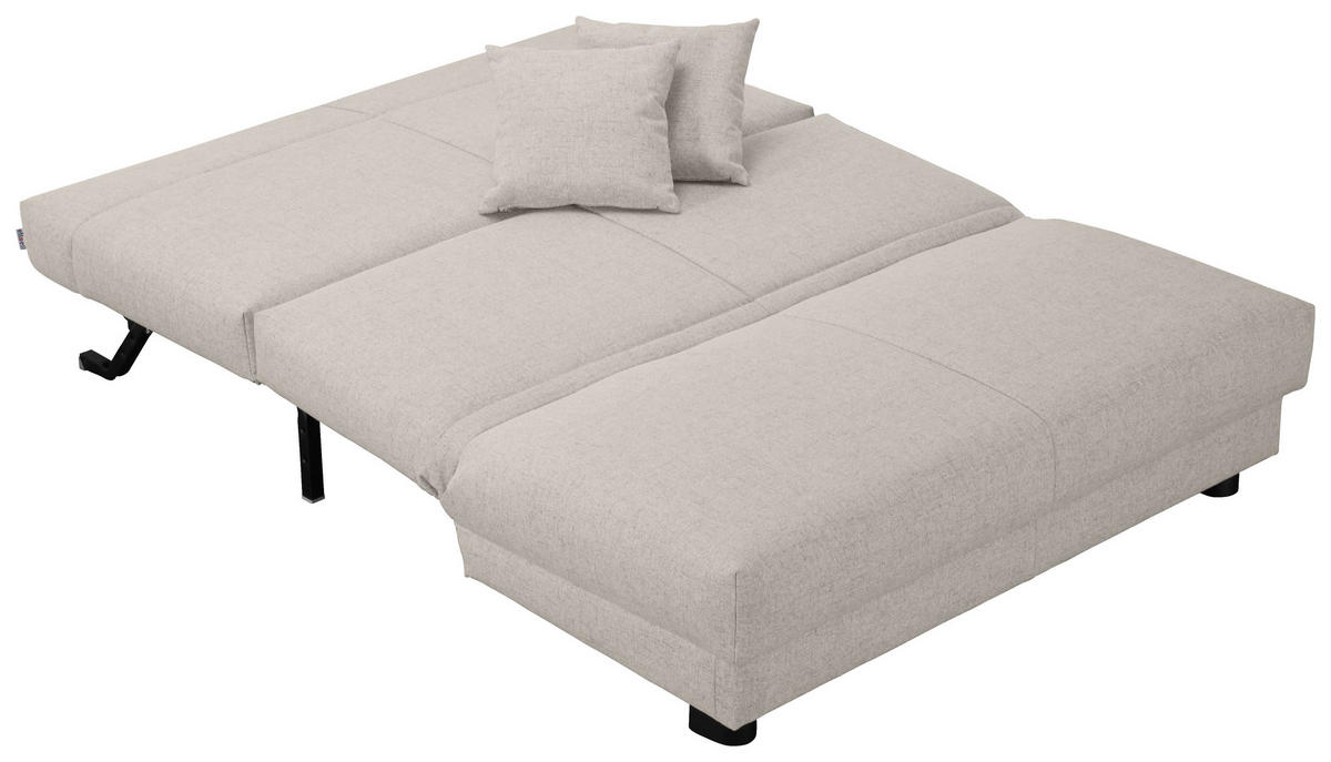 SCHLAFSOFA Chenille Greige  - Greige/Schwarz, Design, Textil/Metall (145/85/100cm) - Carryhome