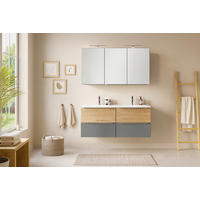 BADEZIMMER  in 120 cm  - Wildeiche/Schwarz, Trend, Glas/Holzwerkstoff (120cm) - Held