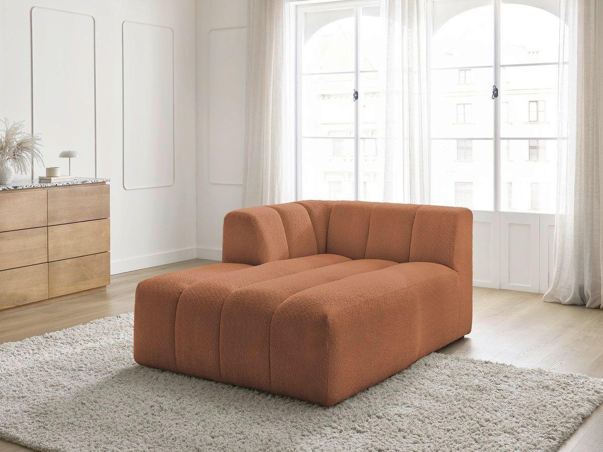 SOFAELEMENT ANNECY Bouclé Orange  - Schwarz/Orange, MODERN, Kunststoff/Textil (120/72/170cm)