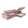 ECKSOFA in Mikrofaser Altrosa  - Chromfarben/Altrosa, Design, Textil/Metall (265/180cm) - Carryhome